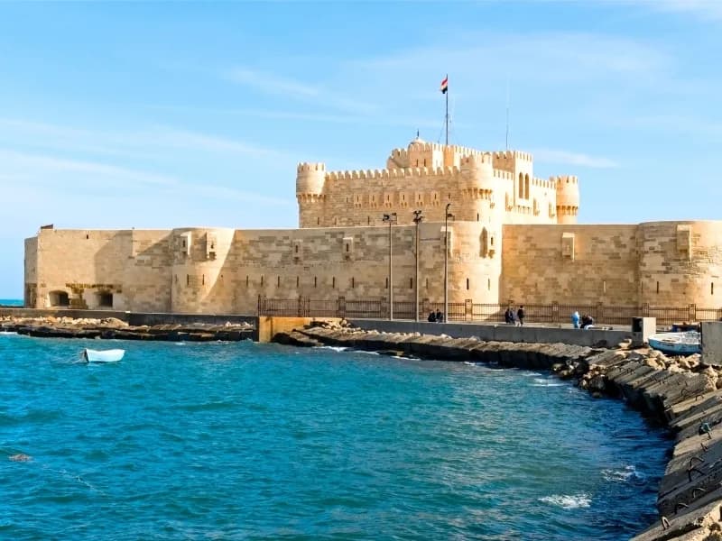 Historische Festung an der Küste von Alexandria Zitadelle von Qaitbay in Alexandria am Mittelmeer