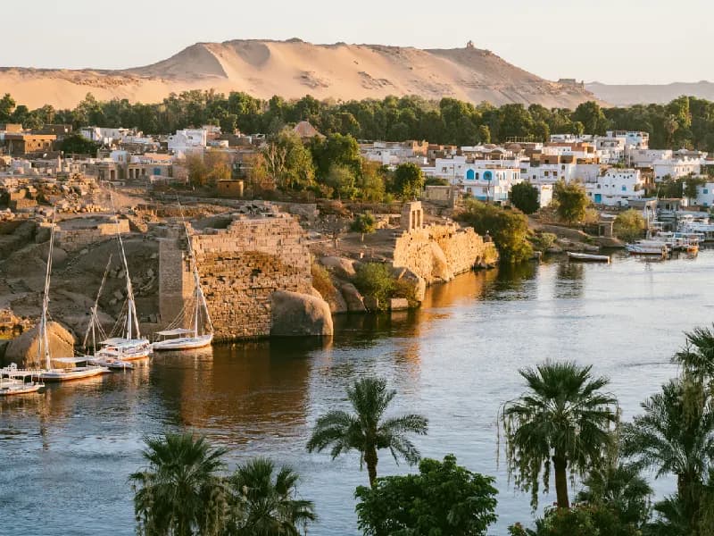 El río Nilo en Asuán El río Nilo en Asuán