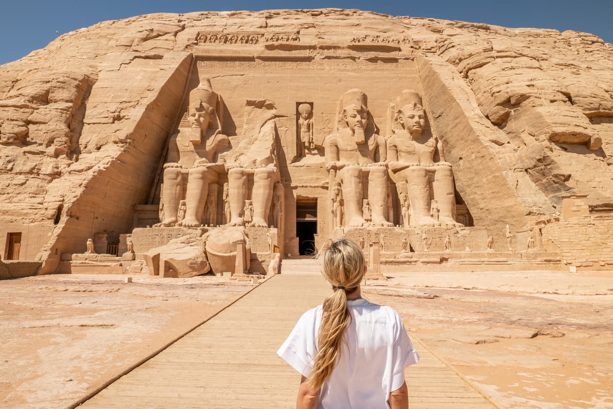 Egypt Package A girl in front of Abu Simbel, Egypt Package